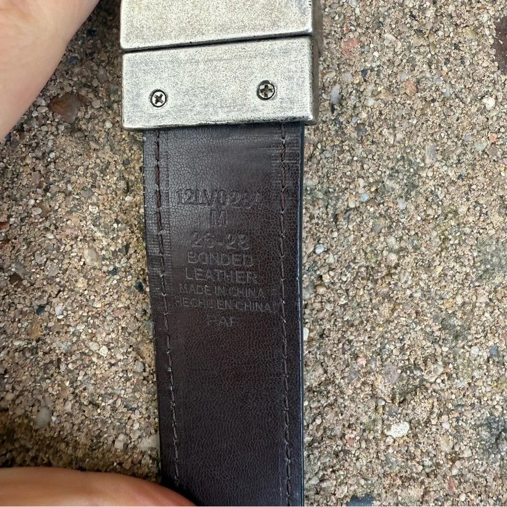 LEVIS Boys Reversible Black Brown Bonded Leather Belt Size 26-28